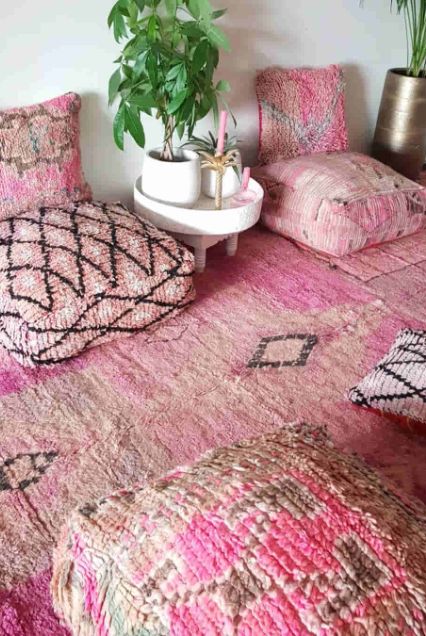 pink color floor cushions Dubai