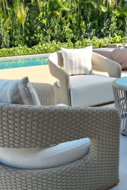 outdoor furniture with upholstered sofa